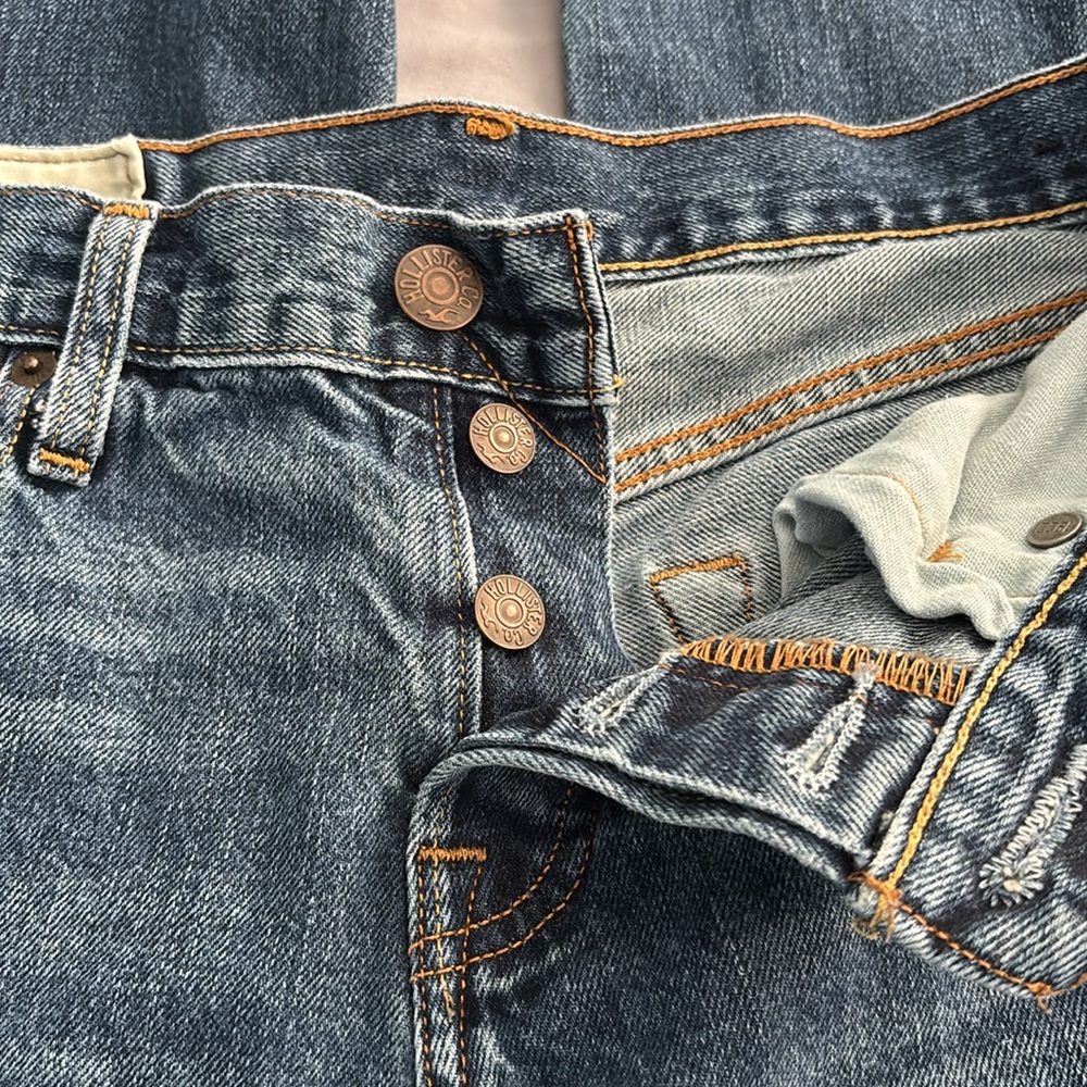 Hollister Blue Button Up Denim Jeans